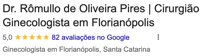 Perfil Dr Rômullo no Google